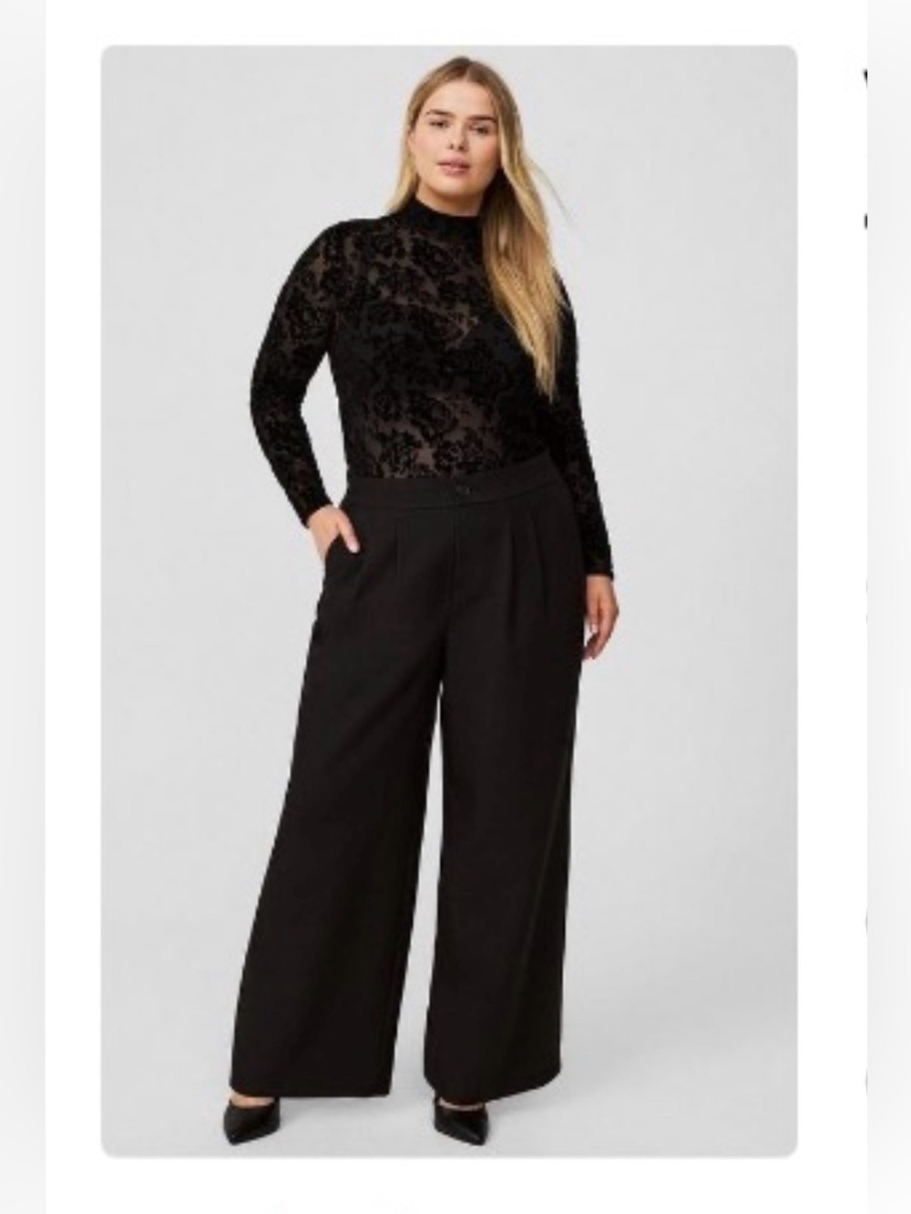 Studio by Torrid Wide Leg Tailored Twill Trousers 18 Deep Black Career